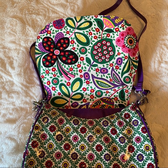 NWT Vera Bradley Viva La Vera Cross Body Frill Purse Bag Floral Purple Magnetic - Picture 13 of 13